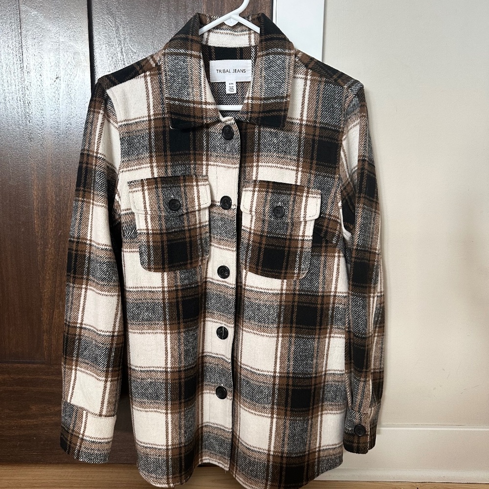 Tribal Jean flannel shacket